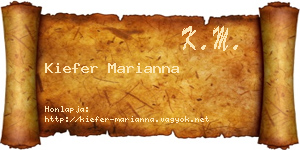 Kiefer Marianna névjegykártya
